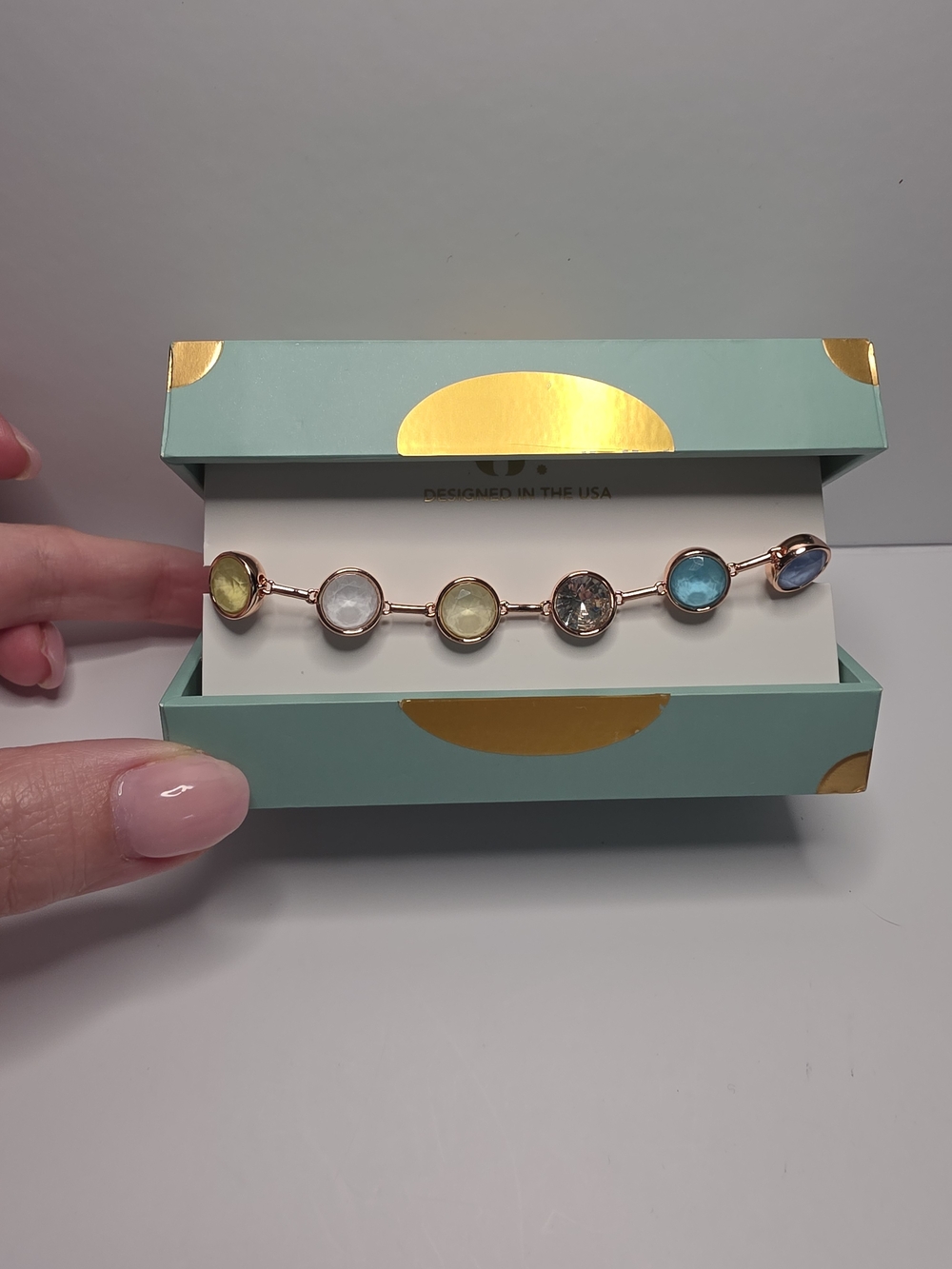 BP Jewel Candy Open Skies Bracelet In Capri Citrus On Rose Gold